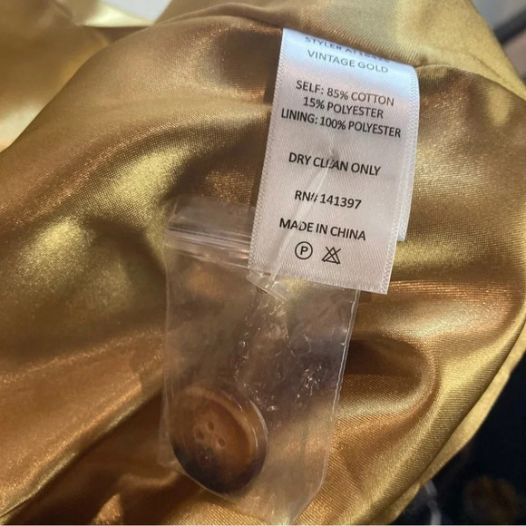 ASTR THE LABEL Sz XL Double Breasted Vintage Gold Lined Blazer Jacket w/ Pockets - Picture 8 of 11